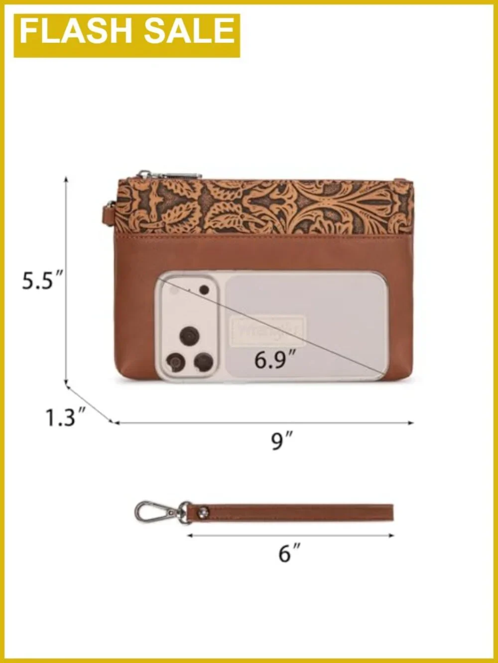 Wristlet Wallet with Detachable Strap PU Leather Clutch Card Holder